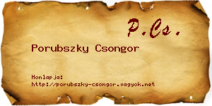 Porubszky Csongor névjegykártya