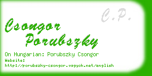 csongor porubszky business card